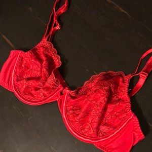 Sexy red lace bra. Size 34B